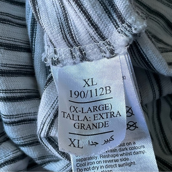 All Saints Gray White Striped Crewneck Short Sleeve T-Shirt - 29953 - Picture 12 of 14